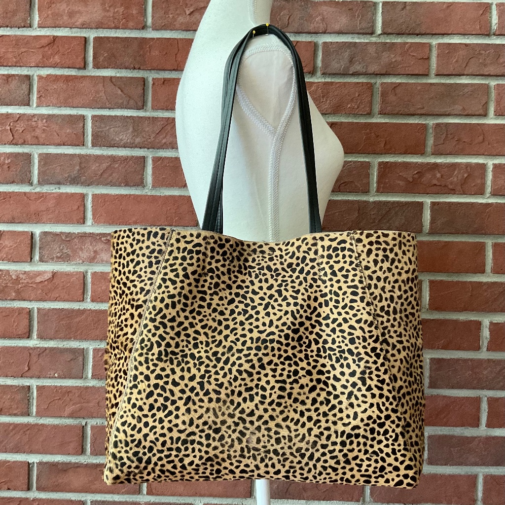 Streets Ahead Leopard Print Dyed Calf Hair And Leather Tote Bag Made In U.S.A.